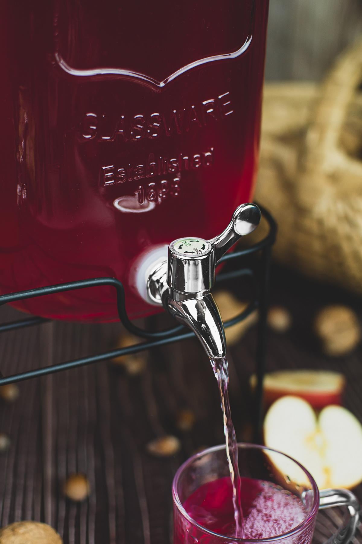 Getränkespender 2x4 Liter Zapfhahn Ständer Wasserspender Saftspender Dispenser